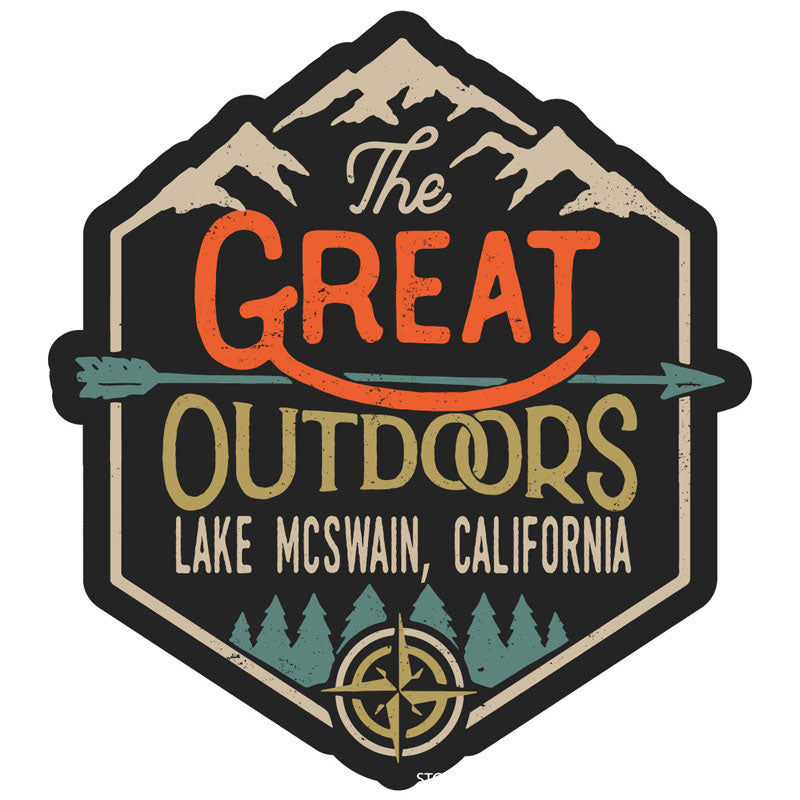 Lake McSwain California Souvenir Decorative Stickers (Choose Theme And Size) - 4-Inch, Great Outdoors