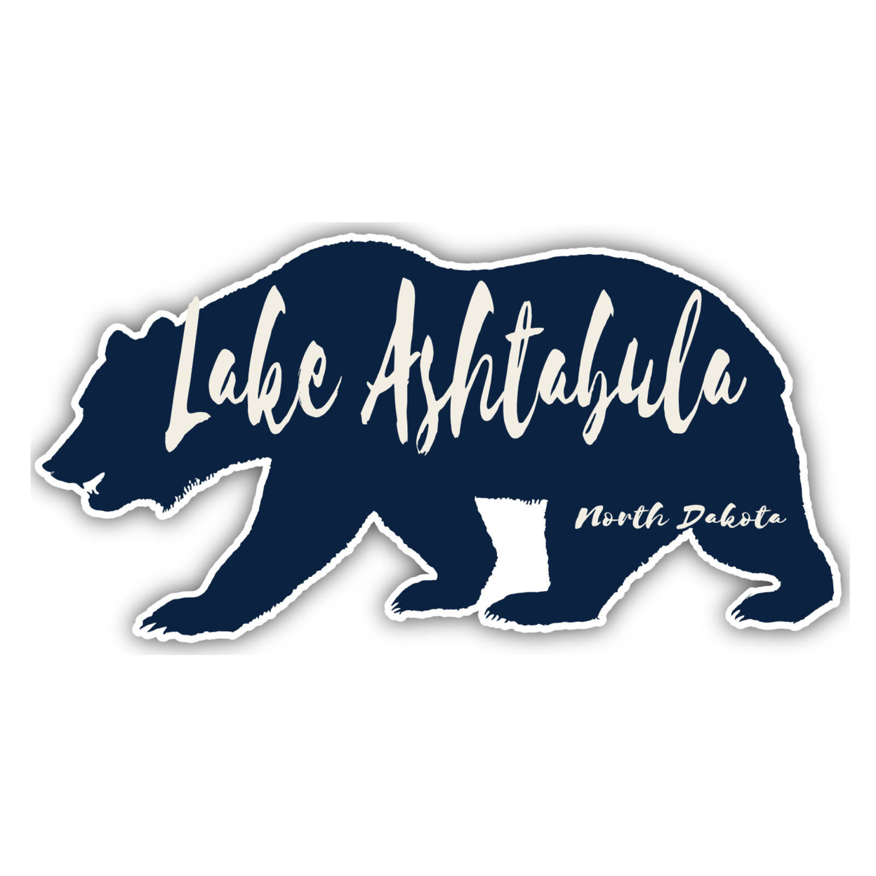 Lake Metigoshe North Dakota Souvenir Decorative Stickers (Choose Theme And Size) - 4-Inch, Bear