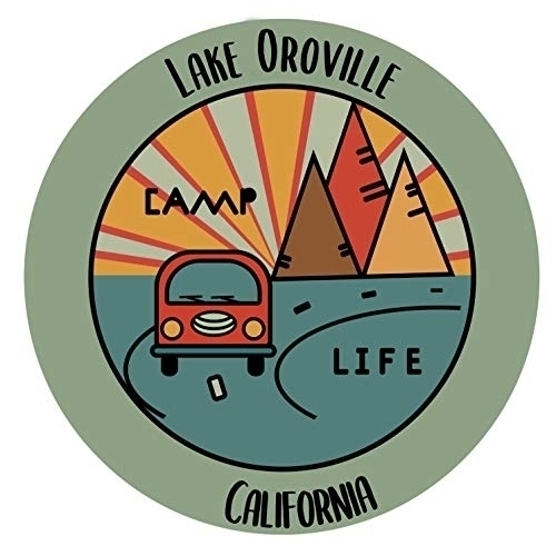 Lake Oroville California Souvenir Decorative Stickers (Choose Theme And Size) - 2-Inch, Camp Life
