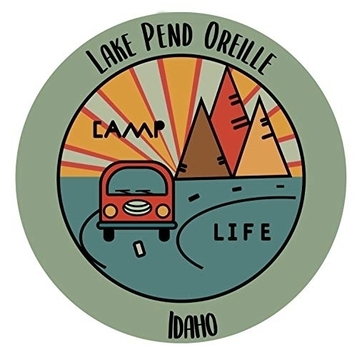 Lake Pend Oreille Idaho Souvenir Decorative Stickers (Choose Theme And Size) - 2-Inch, Camp Life