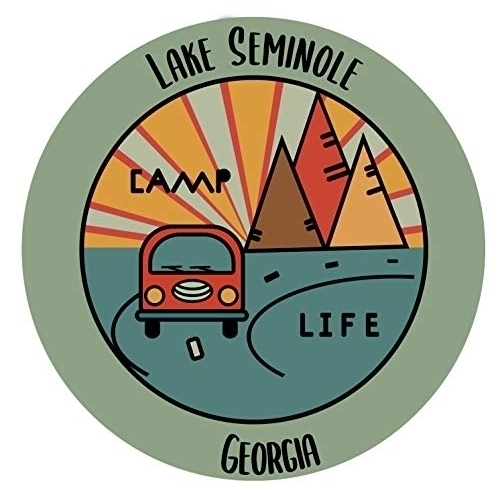 Lake Seminole Georgia Souvenir Decorative Stickers (Choose Theme And Size) - 2-Inch, Camp Life