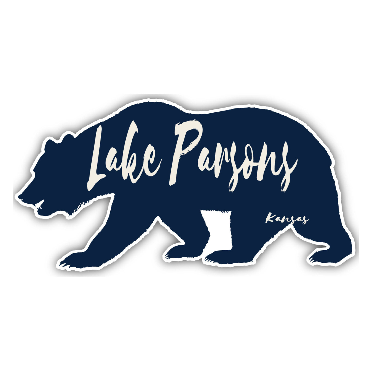 Lake Shawnee Kansas Souvenir Decorative Stickers (Choose Theme And Size) - 4-Inch, Bear