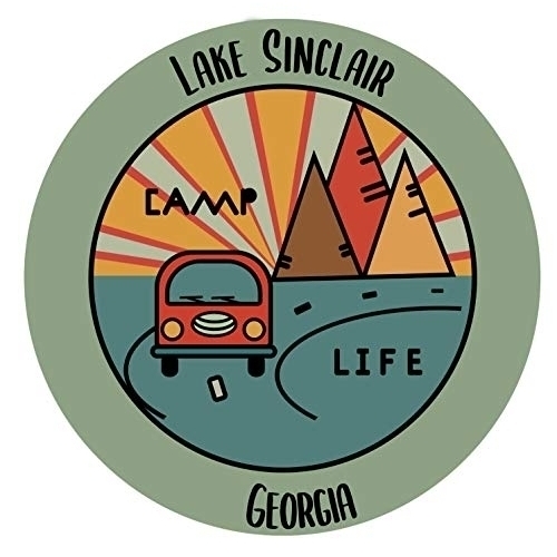 Lake Sinclair Georgia Souvenir Decorative Stickers (Choose Theme And Size) - 4-Inch, Camp Life