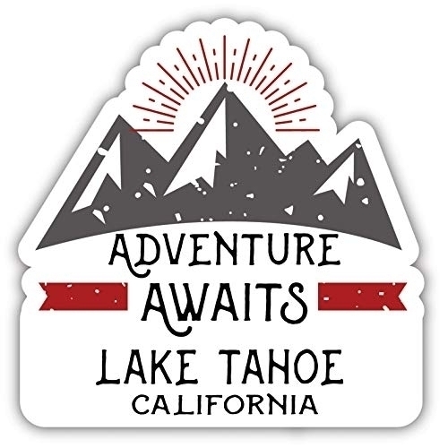 Lake Tahoe California Souvenir Decorative Stickers (Choose Theme And Size) - 4-Inch, Adventures Awaits