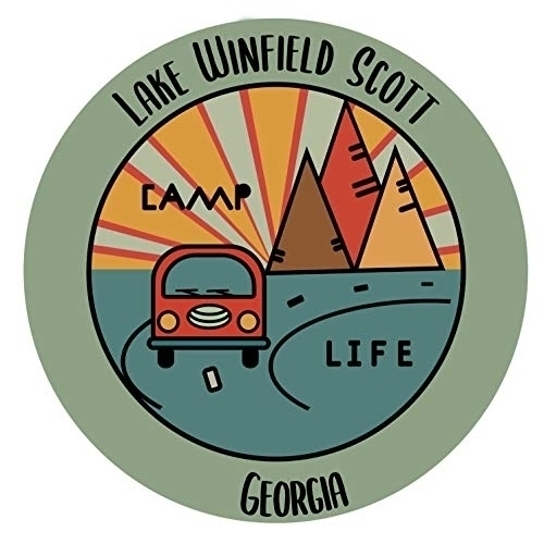 Lake Winfield Scott Georgia Souvenir Decorative Stickers (Choose Theme And Size) - 2-Inch, Camp Life