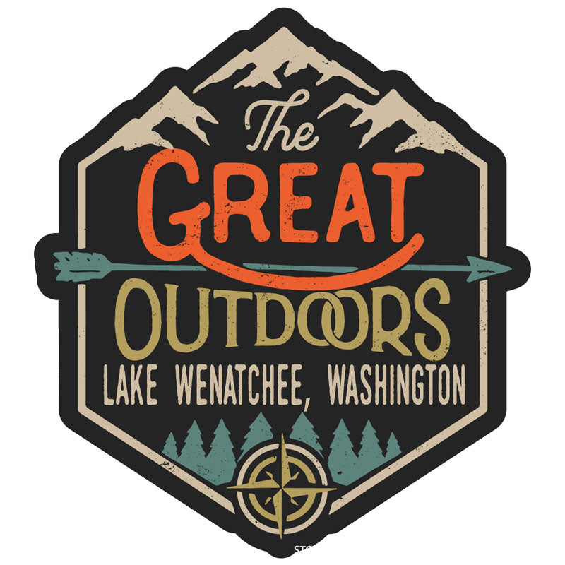 Lake Wenatchee Washington Souvenir Decorative Stickers (Choose Theme And Size) - 4-Inch, Bear