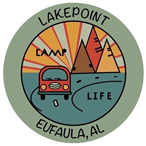 LakePointÂ  Eufaula Alabama Souvenir Decorative Stickers (Choose Theme And Size) - 2-Inch, Camp Life