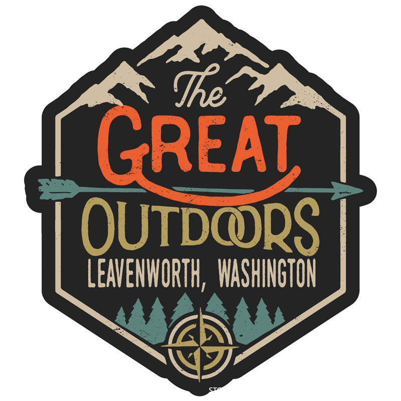 Leavenworth Washington Souvenir Decorative Stickers (Choose Theme And Size) - 4-Inch, Great Outdoors