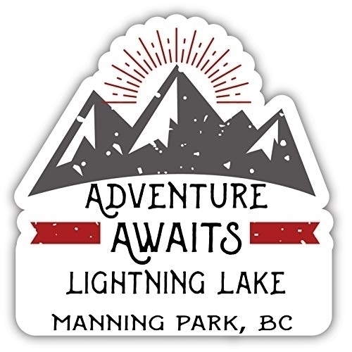 Lightning Lake Manning Park Bc Souvenir Decorative Stickers (Choose Theme And Size) - 4-Inch, Adventures Awaits
