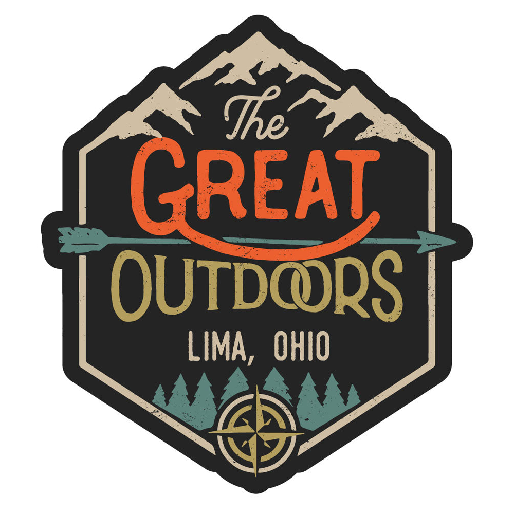 Lima Ohio Souvenir Decorative Stickers (Choose Theme And Size) - 4-Inch, Great Outdoors