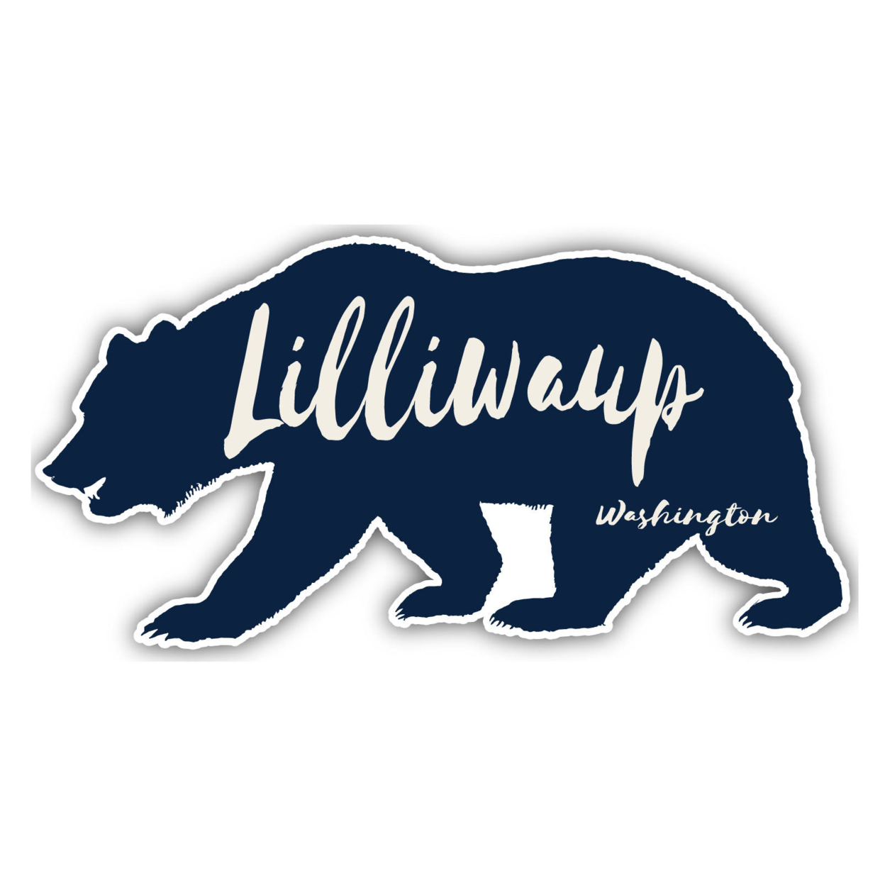 Lilliwaup Washington Souvenir Decorative Stickers (Choose Theme And Size) - 4-Inch, Bear