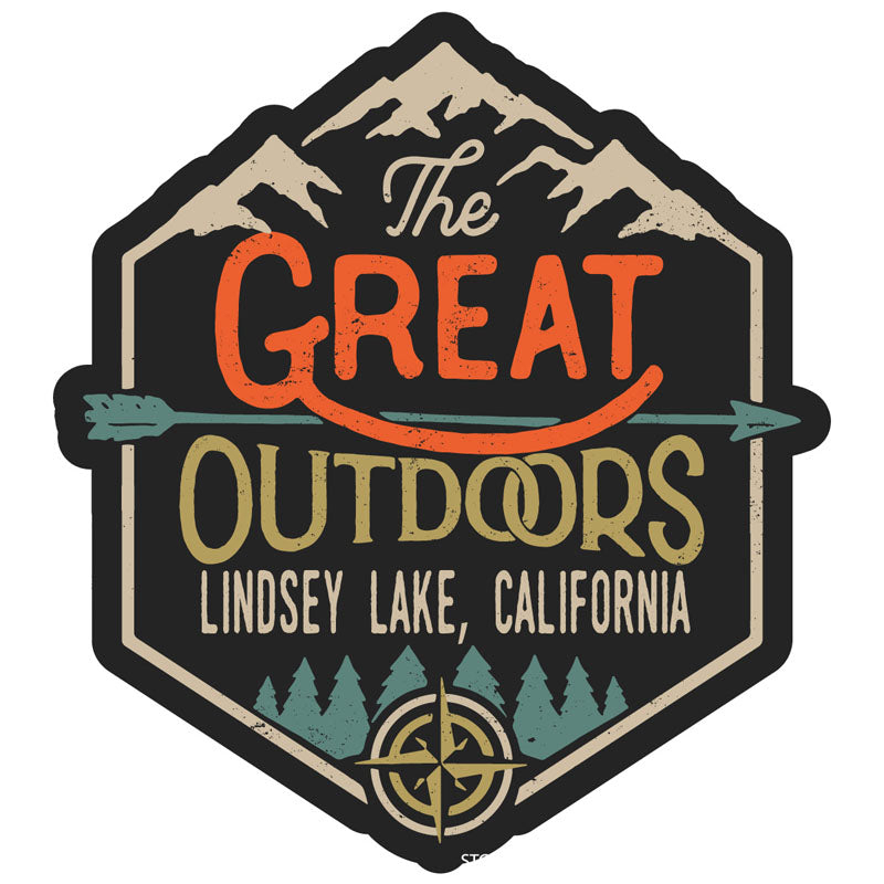 Lindsey Lake California Souvenir Decorative Stickers (Choose Theme And Size) - 4-Inch, Great Outdoors