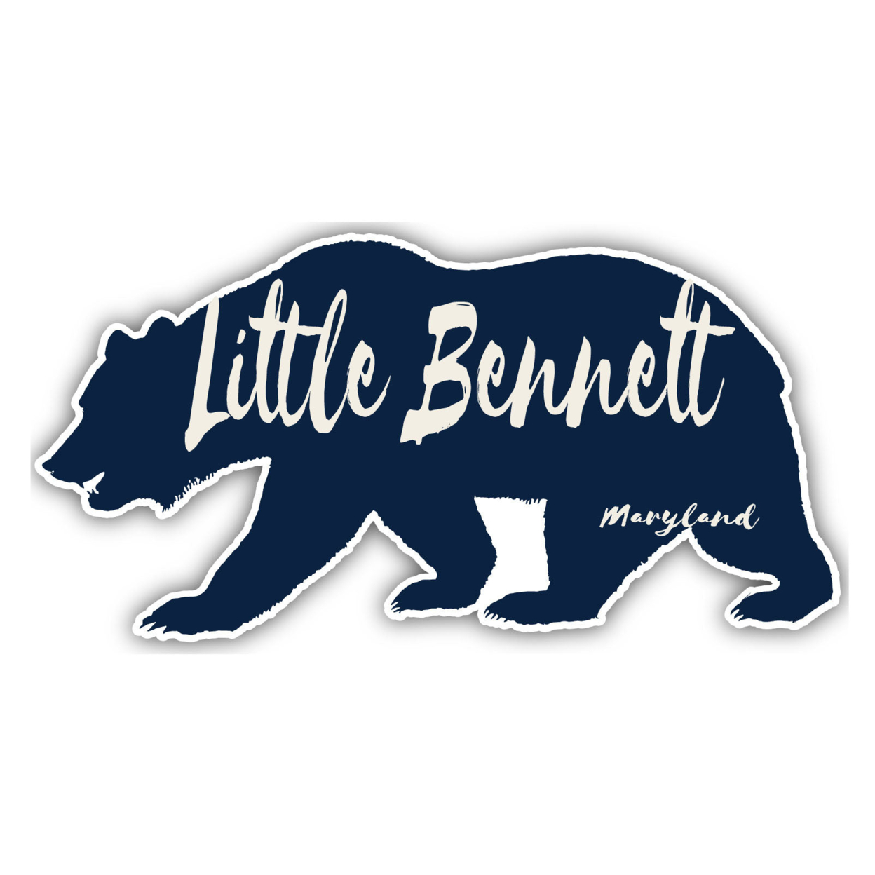 Little Bennett Maryland Souvenir Decorative Stickers (Choose Theme And Size) - 4-Inch, Bear