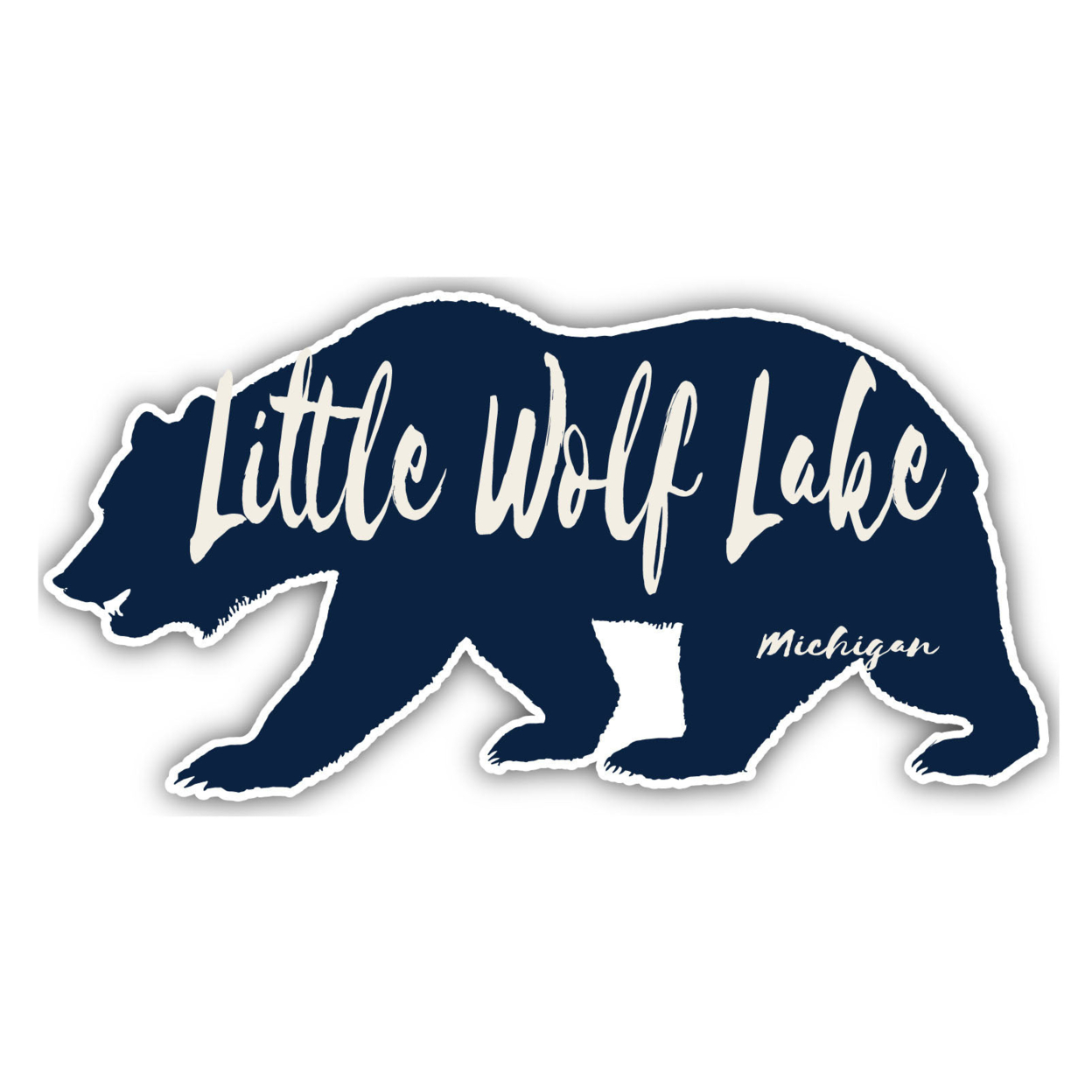 Little Wolf Lake Michigan Souvenir Decorative Stickers (Choose Theme And Size) - 2-Inch, Bear
