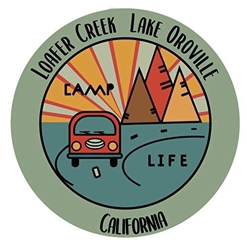 Loafer Creek Lake Oroville California Souvenir Decorative Stickers (Choose Theme And Size) - 4-Inch, Camp Life