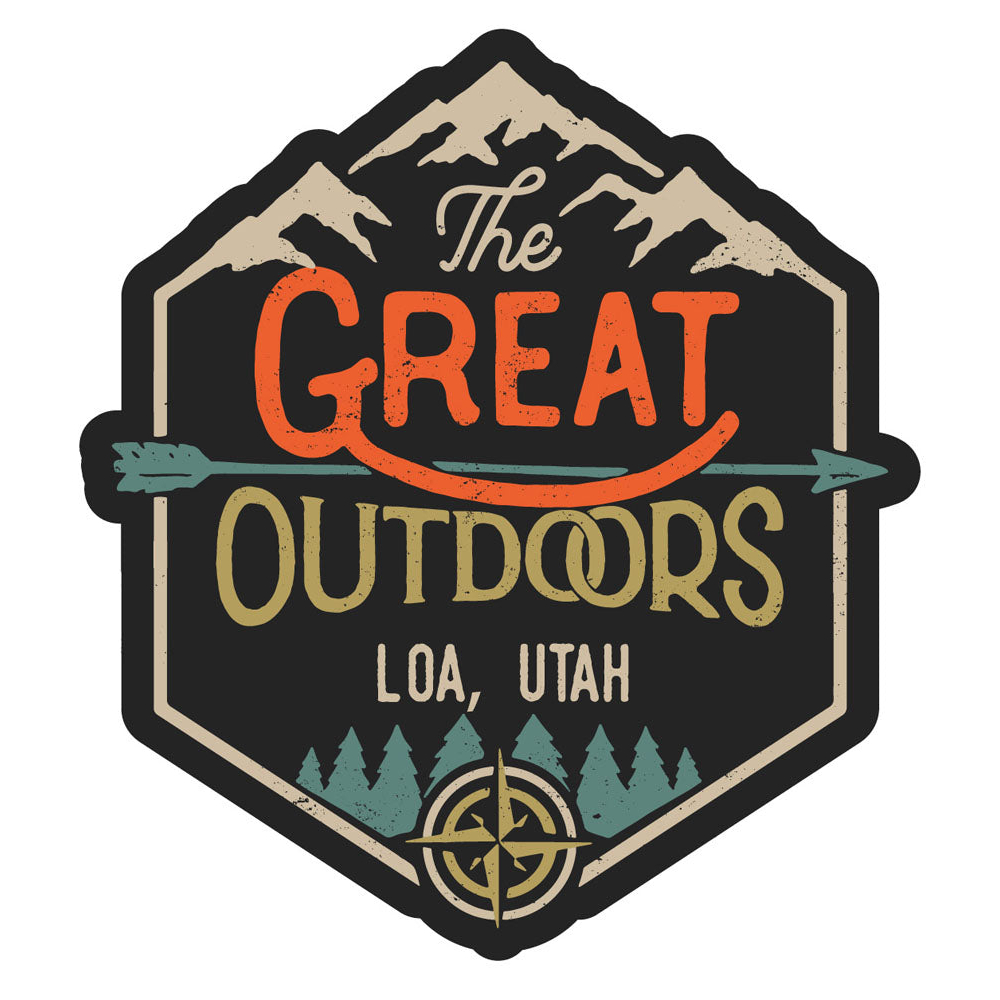 Loa Utah Souvenir Decorative Stickers (Choose Theme And Size) - 4-Inch, Great Outdoors