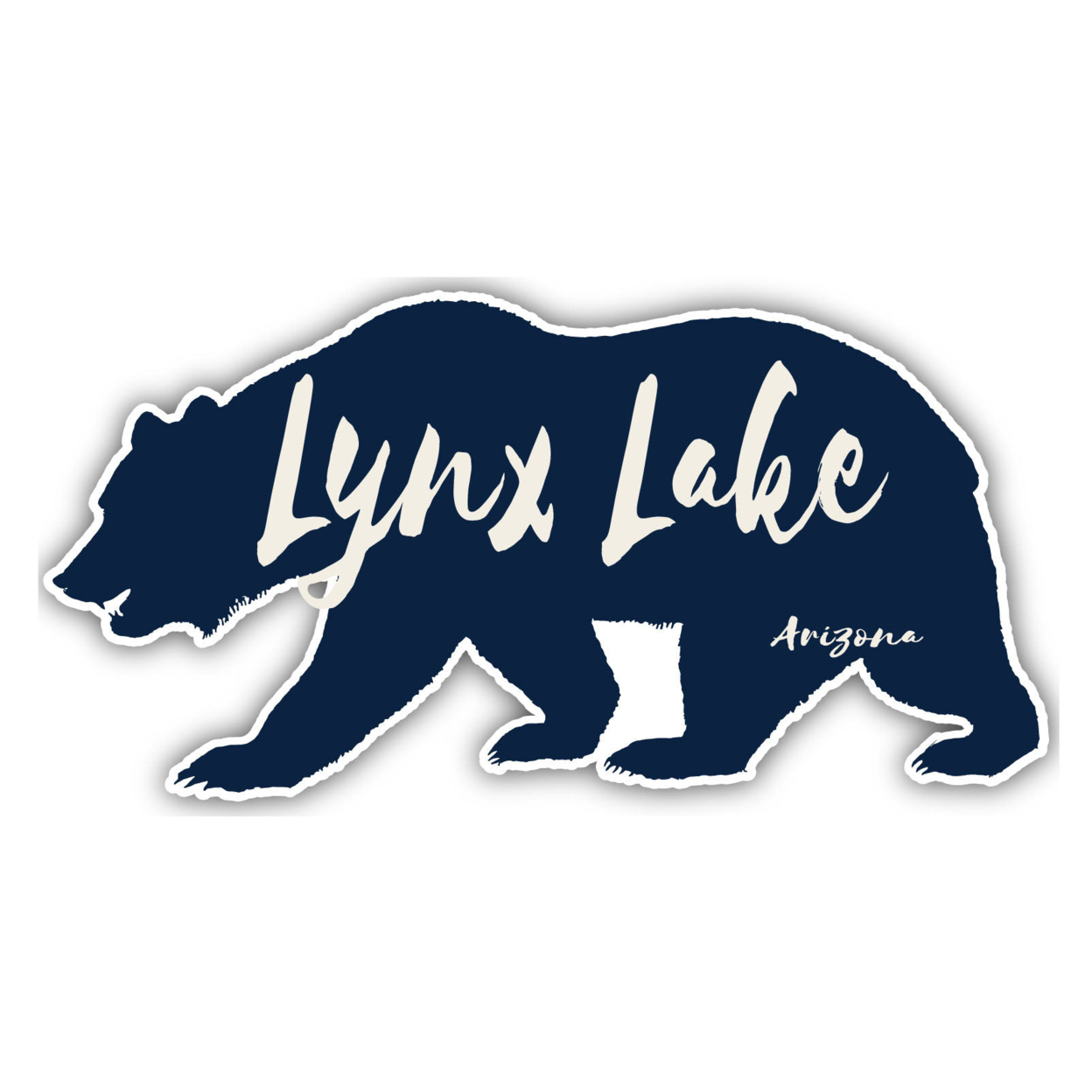 Lynx Lake Arizona Souvenir Decorative Stickers (Choose Theme And Size) - 4-Inch, Bear