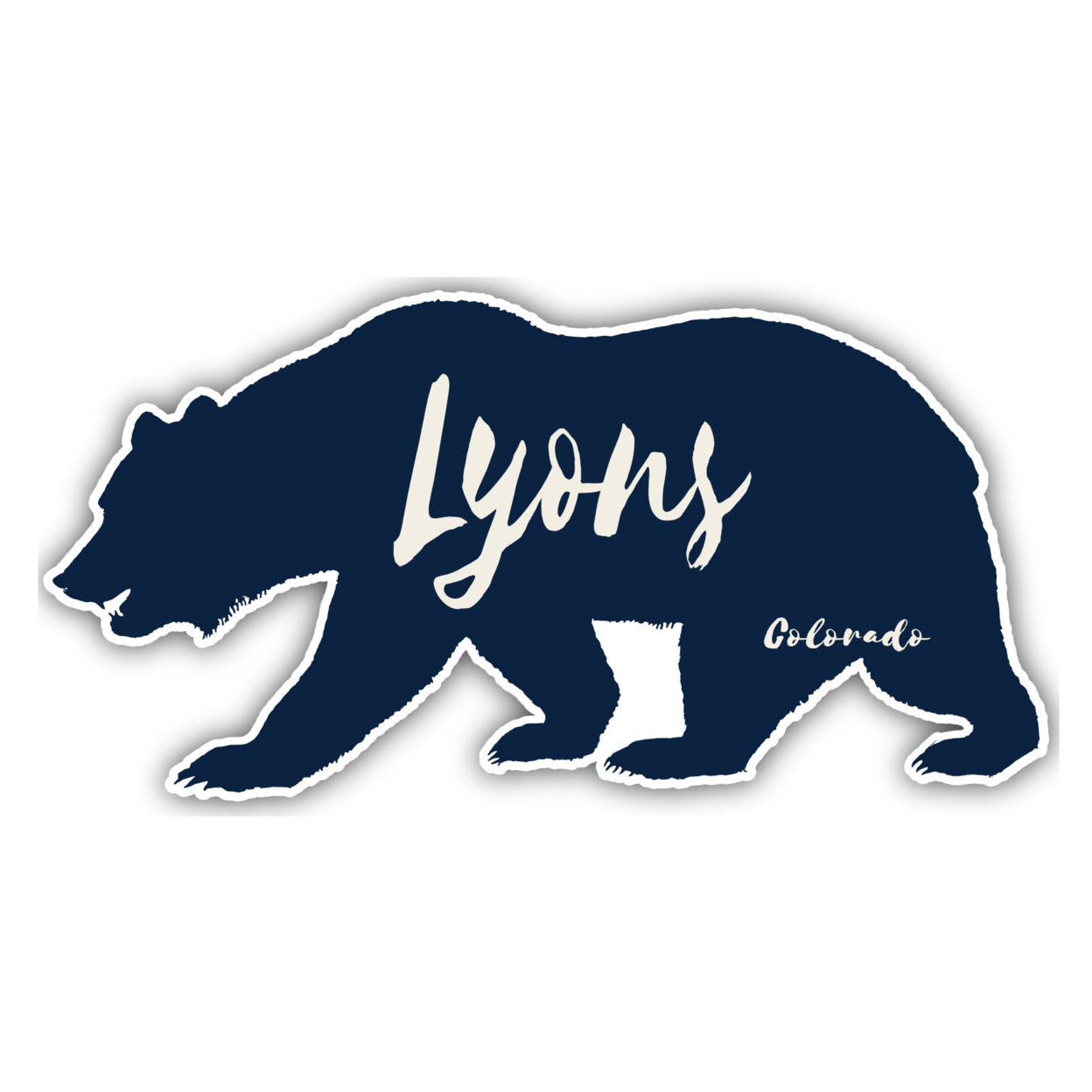 Lyons Colorado Souvenir Decorative Stickers (Choose Theme And Size) - 4-Inch, Bear