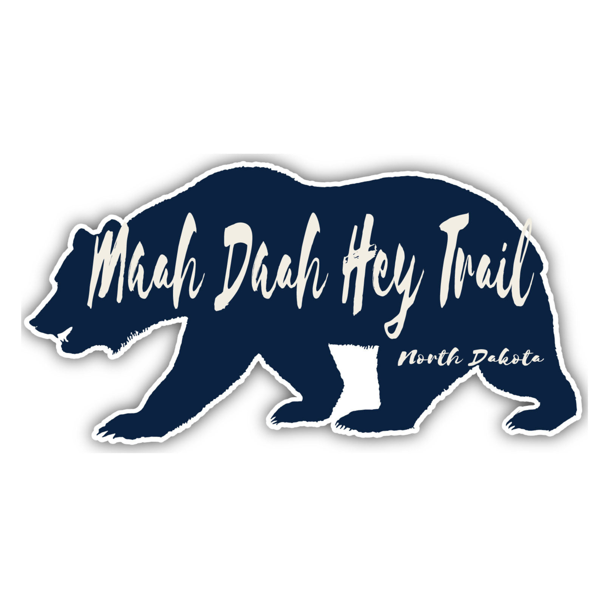 Maah Daah Hey Trail North Dakota Souvenir Decorative Stickers (Choose Theme And Size) - 2-Inch, Bear