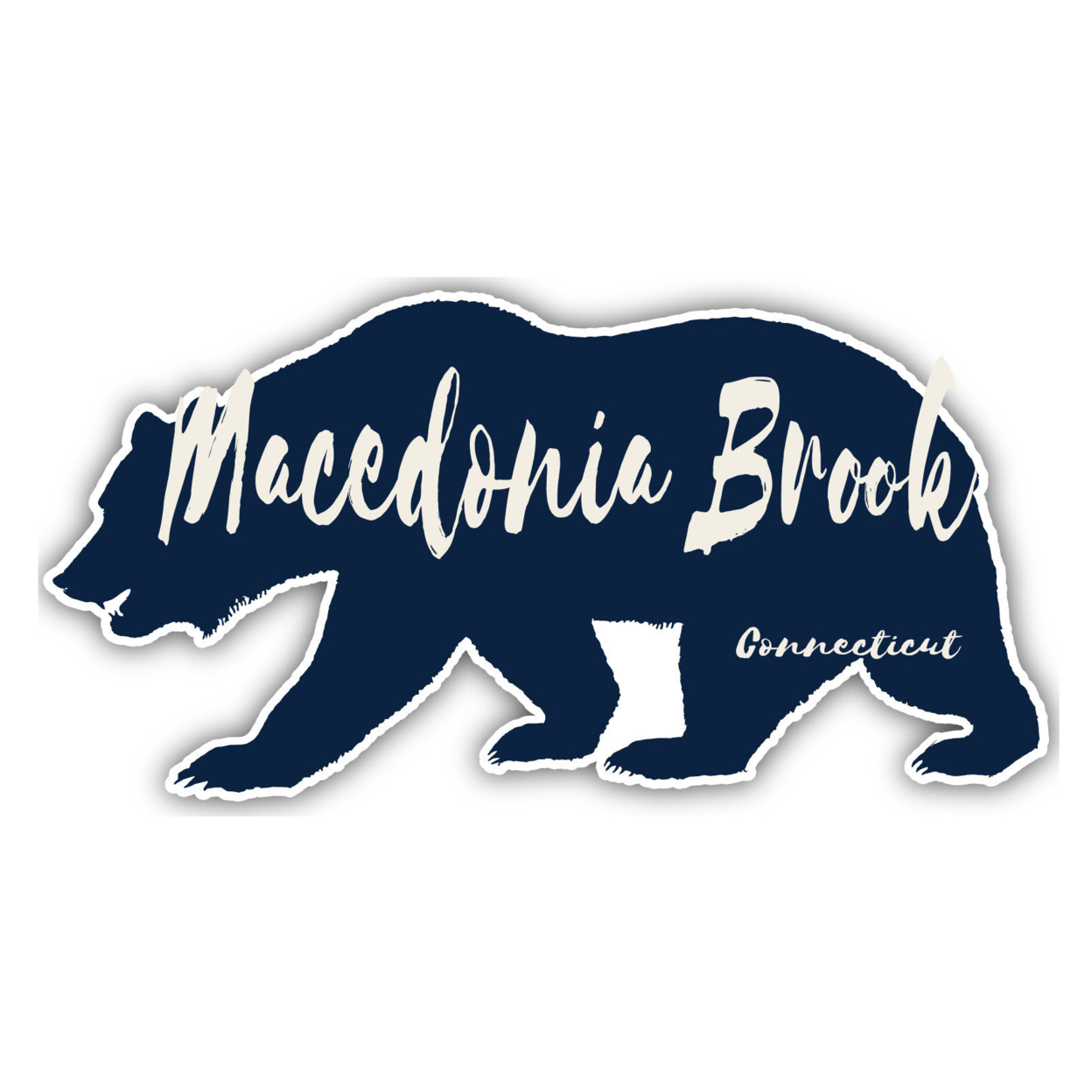 Macedonia Brook Connecticut Souvenir Decorative Stickers (Choose Theme And Size) - 4-Inch, Bear