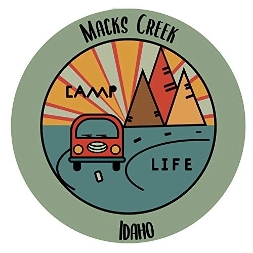 Macks Creek Idaho Souvenir Decorative Stickers (Choose Theme And Size) - 2-Inch, Camp Life