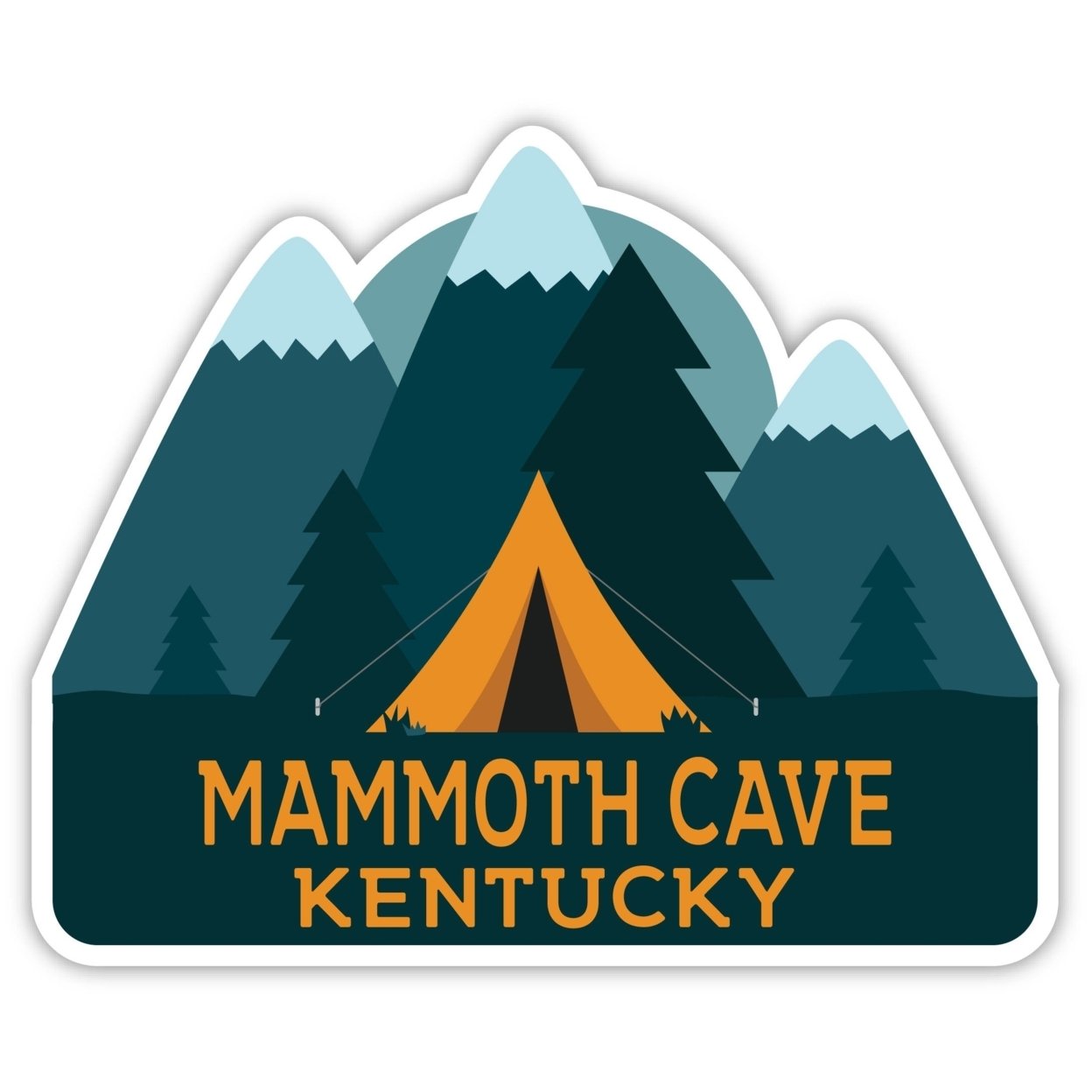 Mammoth Cave Kentucky Souvenir Decorative Stickers (Choose Theme And Size) - 4-Inch, Tent