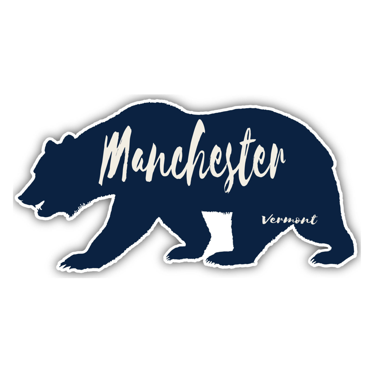Manchester Vermont Souvenir Decorative Stickers (Choose Theme And Size) - 2-Inch, Bear