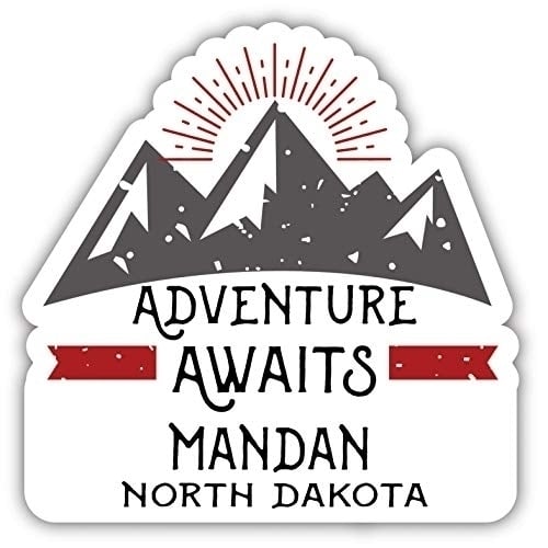 Mandan North Dakota Souvenir Decorative Stickers (Choose Theme And Size) - 4-Inch, Adventures Awaits