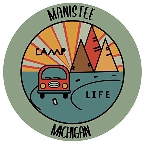 Manistee Michigan Souvenir Decorative Stickers (Choose Theme And Size) - 2-Inch, Great Outdoors