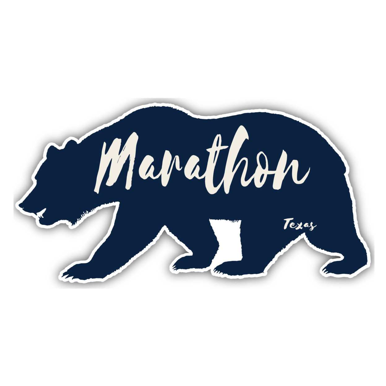 Marathon Texas Souvenir Decorative Stickers (Choose Theme And Size) - 4-Inch, Bear