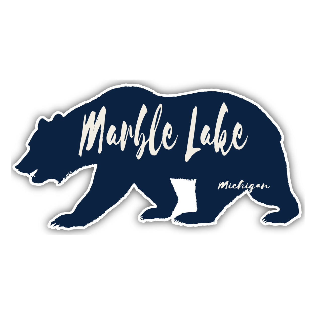 Marble Lake Michigan Souvenir Decorative Stickers (Choose Theme And Size) - 4-Inch, Bear