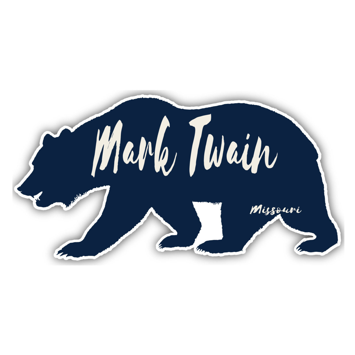 Mark Twain Missouri Souvenir Decorative Stickers (Choose Theme And Size) - 4-Inch, Bear