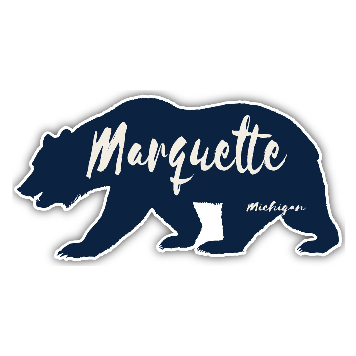 Marquette Michigan Souvenir Decorative Stickers (Choose Theme And Size) - 4-Inch, Bear