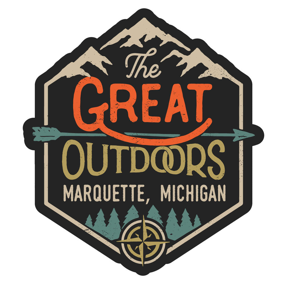 Marquette Michigan Souvenir Decorative Stickers (Choose Theme And Size) - 2-Inch, Great Outdoors
