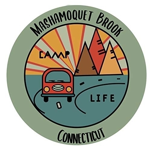 Mashamoquet Brook Connecticut Souvenir Decorative Stickers (Choose Theme And Size) - 4-Inch, Camp Life
