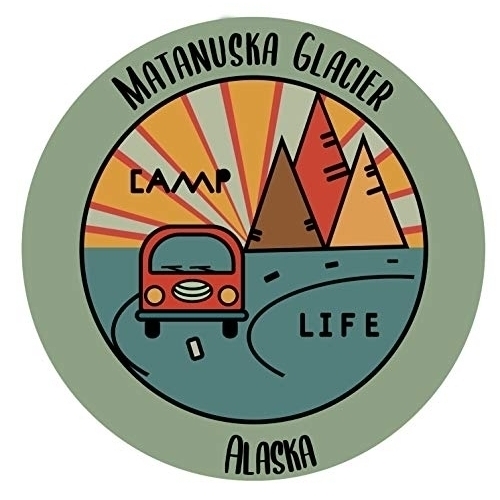 Matanuska Glacier Alaska Souvenir Decorative Stickers (Choose Theme And Size) - 2-Inch, Camp Life