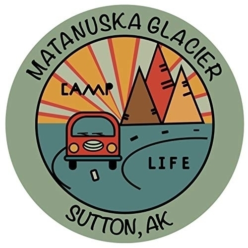Matanuska Glacier Sutton Alaska Souvenir Decorative Stickers (Choose Theme And Size) - 4-Inch, Camp Life