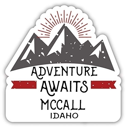 Mccall Idaho Souvenir Decorative Stickers (Choose Theme And Size) - 4-Inch, Adventures Awaits