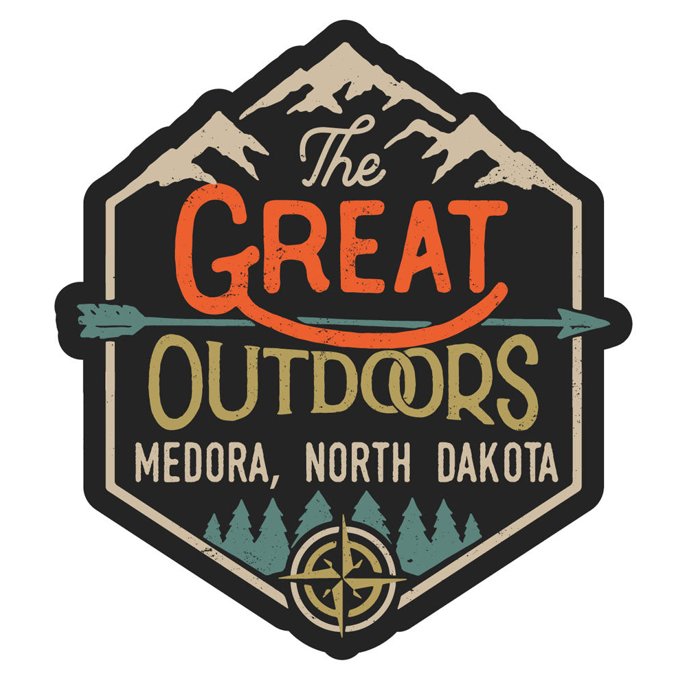 Medora North Dakota Souvenir Decorative Stickers (Choose Theme And Size) - 4-Inch, Great Outdoors