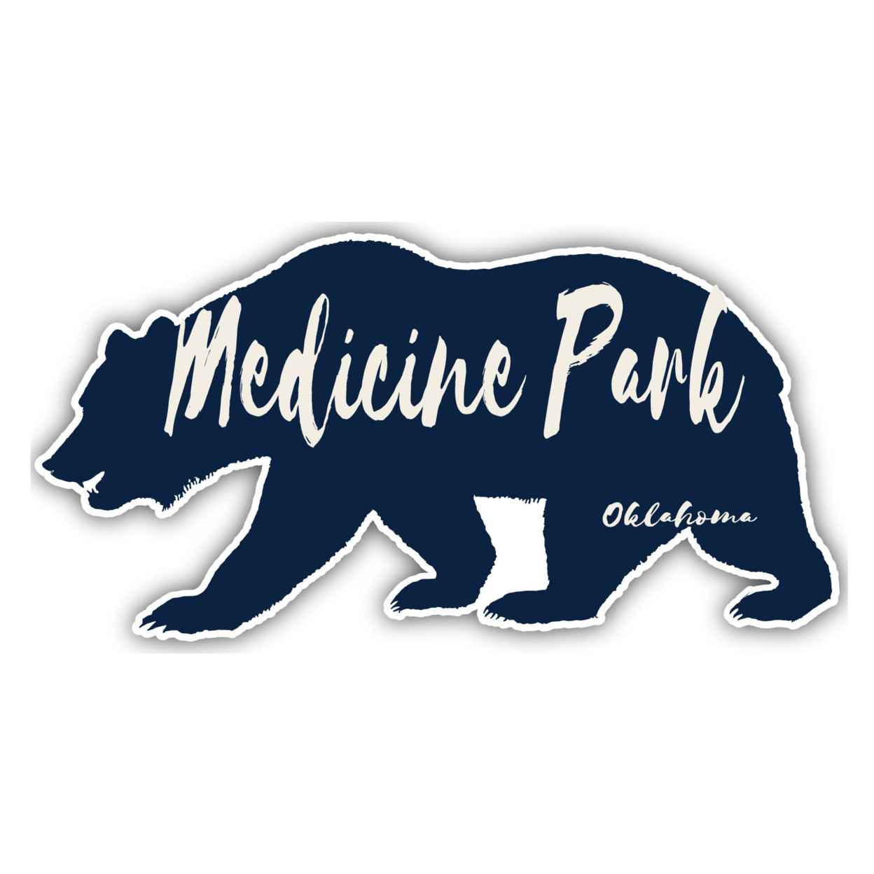 Medicine Park Oklahoma Souvenir Decorative Stickers (Choose Theme And Size) - 4-Inch, Bear
