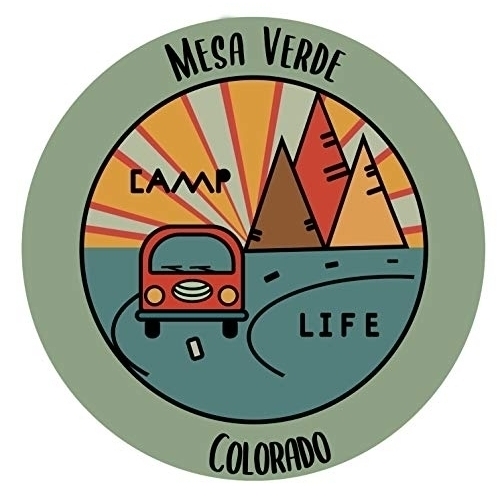 Mesa Verde Colorado Souvenir Decorative Stickers (Choose Theme And Size) - 4-Inch, Camp Life