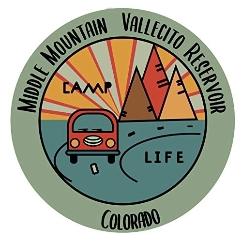 Middle Mountain Vallecito Reservoir Colorado Souvenir Decorative Stickers (Choose Theme And Size) - 2-Inch, Camp Life