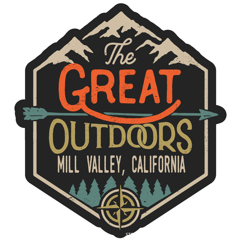 Mill Valley California Souvenir Decorative Stickers (Choose Theme And Size) - 2-Inch, Great Outdoors