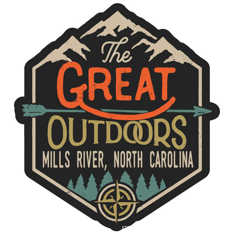Mills River North Carolina Souvenir Decorative Stickers (Choose Theme And Size) - 2-Inch, Great Outdoors
