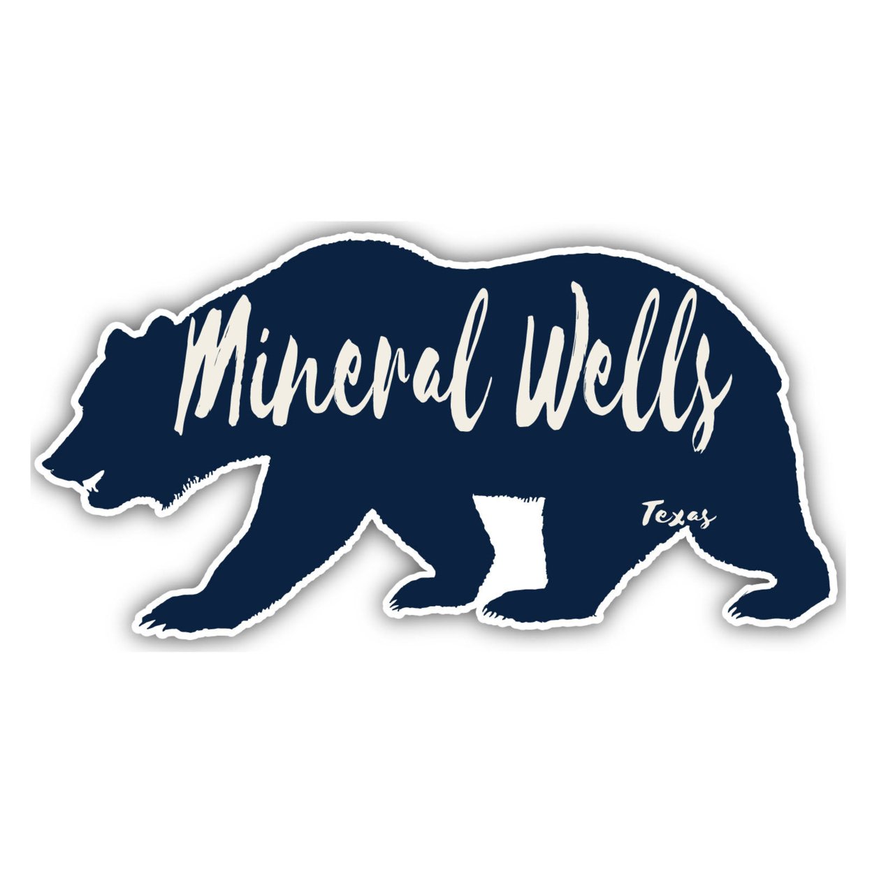 Mineral Wells Texas Souvenir Decorative Stickers (Choose Theme And Size) - 2-Inch, Bear