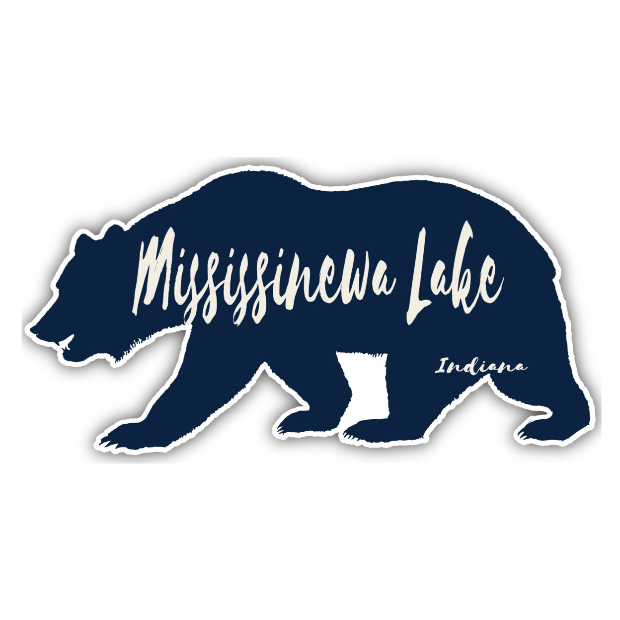 Mississinewa Lake Indiana Souvenir Decorative Stickers (Choose Theme And Size) - 2-Inch, Bear