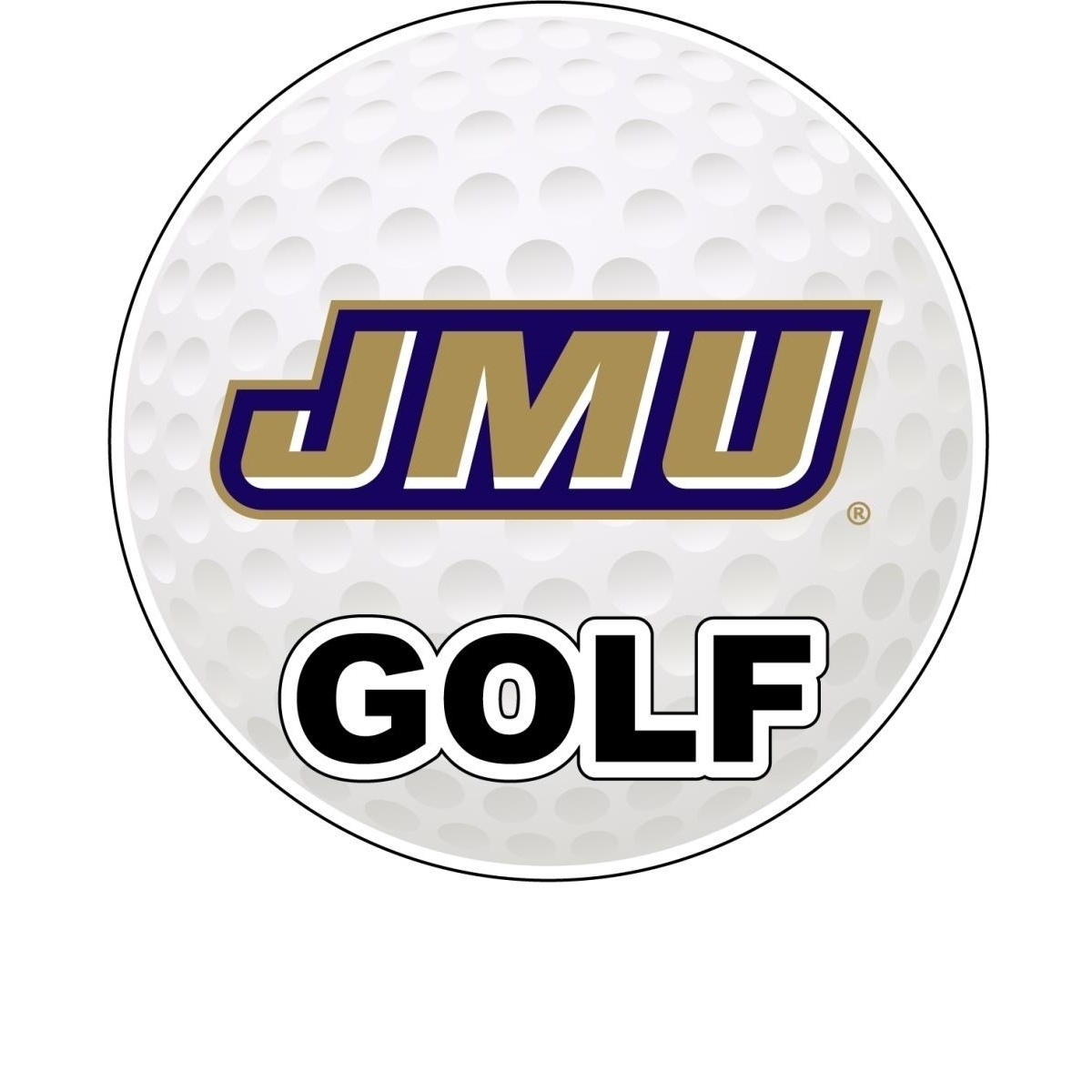 James Madison Dukes 4-Inch Round Golf Ball Vinyl Decal Sticker