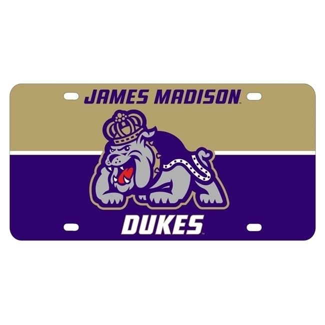 James Madison Dukes Metal License Plate Car Tag
