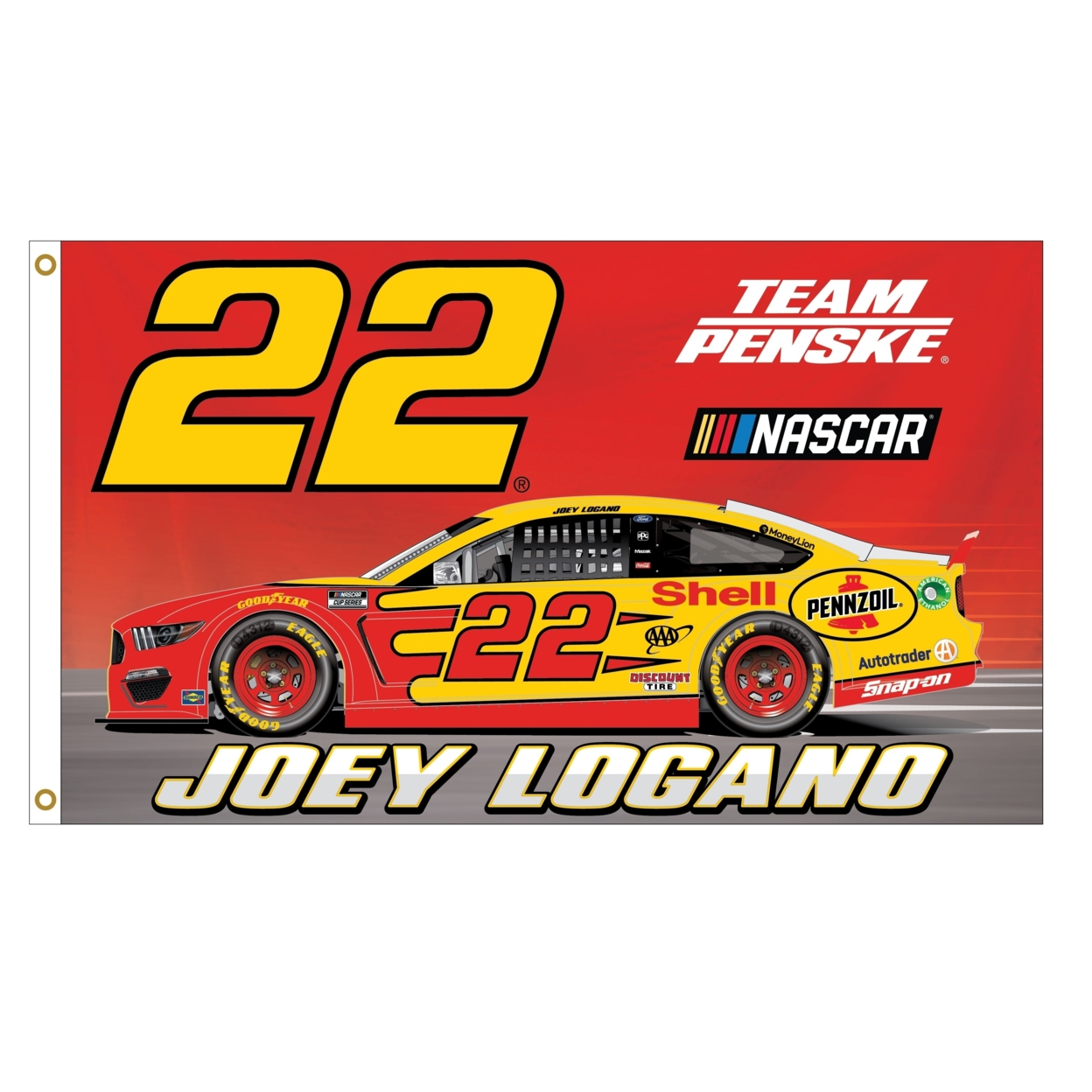 Joey Logano #22 NASCAR Cup Series 3x5 Flag New For 2021