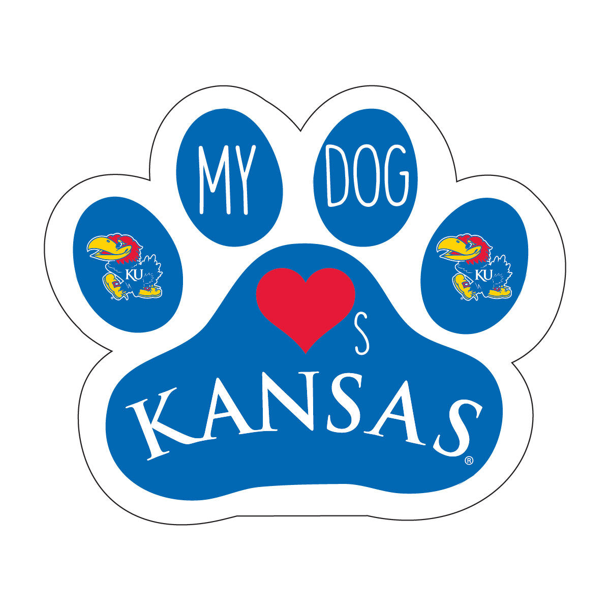 Kansas Jayhawks Sticker-Kansas Dog Peel And Stick Decal